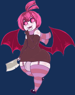big_bulge bulge cleaver_(weapon) clothing femboy footwear hair heart_eyes heart_symbol huge_hips huge_thighs legwear lips looking_at_viewer male melee_weapon membrane_(anatomy) membranous_wings pale_skin pattern_clothing pattern_legwear red_eyes red_hair red_sclera red_wings scarf shoes shortstack shoulderless_topwear shush small_waist solo striped_clothing striped_legwear stripes thick_bottom_lip thick_thighs weapon wide_hips wings desbjust fone_(desbjust) humanoid vampire alpha_channel hi_res