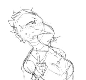 anthro blush blush_lines breasts clothing female gesture hand_gesture medium_breasts non-mammal_breasts shirt solo tank_top topwear v_sign jmaf33r raven_(jmaf33r) avian bird corvid corvus_(genus) oscine passerine raven low_res monochrome sketch