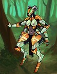 anthro bottomwear breasts clothed clothing female forest forest_background grass horn loincloth loincloth_only machine metal nature nature_background navel nipple_piercing nipples outside piercing plant skimpy solo topless tree tribal tribal_clothing lost_izalith acrp-001_"tiamat" android robot robot_anthro absurd_res hi_res