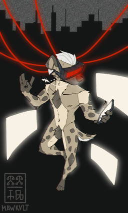 anthro barefoot cable cellphone city city_background cityscape ears_up electronics eyewear feet goggles hair holding_cellphone holding_object holding_phone holding_smartphone jewelry levitation male necklace nude nude_anthro nude_male phone raised_arm screen smartphone solo tail white_hair mawkvlt orthodox_christianity kolya_yeen_(mawkvlt) hyena mammal spotted_hyena 3:5 hi_res