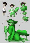 anthro beverage clothing forced forced_transformation green_wolf growth kemono male personality_change snout snout_growth solo torn_clothing transformation transformation_sequence inu0229 canid canine canis human mammal wolf hi_res