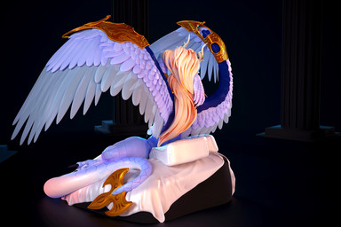 anthro anus bed blonde_hair blue_body blue_feathers blue_scales breasts butt claws feathered_wings feathers female furniture genitals hair horn jewelry long_hair navel necklace nipples non-mammal_nipples open_mouth round_bed scales solo spread_legs spreading tail toe_claws vulva white_body white_scales wings taigongwong mythology yu-gi-oh! saffira_queen_of_dragons dragon duel_monster mythological_creature mythological_scalie scalie 3d_(artwork) animated digital_media_(artwork) turntable_(animation)