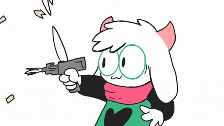 4_fingers anthro black_clothing bullet clothed clothing eyewear fingers fur glasses green_clothing green_eyewear green_glasses gun horn male pink_horn pink_scarf ranged_weapon scarf shooting simple_background solo weapon white_background white_body white_ears white_fur cwitchy deltarune ralsei_with_a_gun undertale_(series) ralsei bovid caprine goat mammal 16:9 animated digital_media_(artwork) loop meme widescreen
