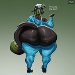 anthro big_butt bodily_fluids butt cellulite clothing female green_hair hair huge_butt looking_at_viewer overweight simple_background sweat sweaty_butt thick_thighs wide_hips sinkhaffa squigga mammal rodent sciurid tree_squirrel hi_res