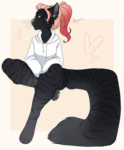 ambiguous_gender anthro clothed clothing fur hair heart_symbol simple_background solo redpixie felid mammal 2017 hi_res