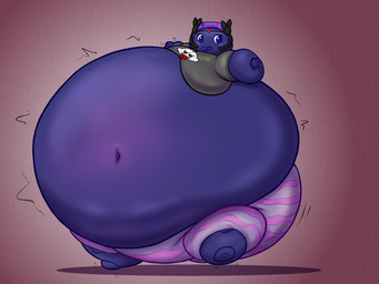 belly belly_expansion big_belly big_breasts blue_body blue_eyes blue_mouth blueberry_inflation blush body_inflation bottomwear breasts clothing expansion female forehead_gem gem grey_clothing grey_shirt grey_topwear hair huge_belly huge_breasts hyper hyper_belly hyper_inflation immobile inflation leggings legwear motion_lines navel not_furry open_mouth pants pattern_bottomwear pattern_clothing permaberry pink_bottomwear pink_clothing pink_leggings pink_pants purple_hair purple_tongue red_background red_gem shirt simple_background solo spherical_inflation swelling three-quarter_view tight_clothing tongue topwear alvro nintendo pokemon sweets_(reathe) generation_5_pokemon humanoid legendary_pokemon meloetta pokemon_(species) 2025 4:3 colored digital_media_(artwork) hi_res shaded