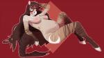 anthro areola belly big_belly braided_hair breasts brown_body brown_eyes brown_fur brown_hair eyewear eyewear_only female fur glasses glasses_only hair hooves long_hair navel nipples nude pink_nipples pregnant pregnant_anthro pregnant_female red_background simple_background smile solo stripes wearing_glasses pregoo mocha_(spottedtigress) equid equine horse mammal 2017