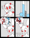 absurd_res after_shower anthro breasts cleavage clothed clothing comic door doorknob duo english_text fantasizing female heart_symbol hi_res hybrid incest_(lore) incestuous_fantasy lagomorph leporid machine male male/female mammal mom_bot_(rexon02) mother_(lore) mother_and_child_(lore) mother_and_son_(lore) parent_(lore) parent_and_child_(lore) parent_and_son_(lore) rabbit rexon02 robot sex son_(lore) son_bot_(rexon02) text thought_bubble towel