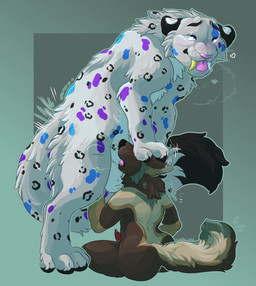 animal_genitalia animal_penis anthro anthro_on_feral anthro_penetrated balls bestiality biped blep blush breath brown_body brown_fur canine_genitalia canine_penis cheek_tuft deep_throat duo erection face_mounting facial_tuft fangs feline_genitalia feline_penis fellatio feral feral_penetrating feral_penetrating_anthro fluffy fluffy_tail fur genitals grey_body grey_fur half-closed_eyes heart_symbol humping interspecies larger_feral larger_male looking_pleasured male male/male male_anthro male_feral male_penetrated male_penetrating male_penetrating_male markings narrowed_eyes nude on_hind_legs oral oral_penetration paws paws_on_head penetration penile penile_penetration penis penis_in_mouth quadruped rough_oral sabertooth_(anatomy) servicing_from_below sex sheath sitting size_difference smaller_anthro smaller_male smaller_penetrated smile sound_effects spots spotted_body spotted_fur swallowing tail teeth thrusting tongue tongue_out tuft feralfather canid canine canis domestic_dog felid german_shepherd herding_dog hybrid mammal pantherine pastoral_dog prehistoric_species saber-toothed_tiger snow_leopard hi_res