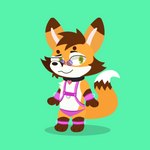 anthro arnes bdsm chibi collar eyewear gear glasses male partial_nudity simple_background solo dakaro20k ramaelfox canid canine fox mammal 1:1 absurd_res hi_res