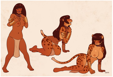 anthro armlet basic_sequence border bottomwear bracelet breast_expansion breasts clothed clothing collar dark_body dark_skin expansion female hair human_to_anthro jewelry linear_sequence loincloth navel nipples open_mouth simple_background solo species_transformation spots standing tan_background three_frame_image three_frame_sequence topless transformation transformation_sequence white_background white_border yellow_sclera blackshirtboy felid human jaguar mammal pantherine 2018 absurd_res hi_res sequence