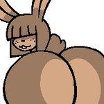 anthro brown_body brown_fur brown_hair butt female freckles fur hair hair_over_eyes hidden_eyes hip_sway shaking_butt solo tiny_tail skullunlucky 1:1 animated digital_media_(artwork) low_res pixel_(artwork) pixel_animation short_playtime thumbnail