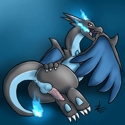 anus balls blue_fire butt claws colored_fire erection fire genitals long_neck male nude open_mouth penis penis_tuck presenting semi-anthro solo tail wings zeklullaby european_mythology mythology nintendo pokemon dragon generation_6_pokemon mega_charizard mega_charizard_x mega_evolution mythological_creature mythological_scalie pokemon_(species) scalie western_dragon 1:1 2015