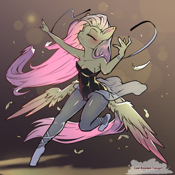 anthro biped breasts camel_toe clothed clothing eyelashes eyes_closed feathered_wings feathers female hair pink_hair simple_background solo wings yellow_body cold-blooded-twilight friendship_is_magic hasbro my_little_pony mythology fluttershy_(mlp) equid equine mammal mythological_creature mythological_equine pegasus 1:1 hi_res