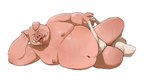 anthro areola belly belly_overhang bodily_fluids bulge clothed clothing clothing_pull facial_horn footwear fur horn jockstrap jockstrap_only jockstrap_pull lying male moobs navel nipples nose_horn on_side overweight overweight_anthro overweight_male pink_body pink_fur socks solo suggestive_pose sweat sweaty_body tongue tongue_out topless tusks underwear underwear_only underwear_pull hoggan domestic_pig mammal suid suine sus_(pig) 2024