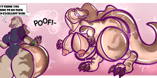 after_transformation anthro areola basic_sequence before_transformation belly big_breasts breasts busty_feral claws clothing dialogue dorsal_ridge female feral genitals glistening glistening_body goo_transformation growth inflatable inflation latex linear_sequence nipples non-mammal_breasts nude pool_toy pooltoy_transformation simple_background smile solo tail teeth text thick_thighs tight_clothing transformation transformation_sequence sralivewolfox animate_inanimate dinosaur living_inflatable prehistoric_species reptile saurischian scalie spinosaurid spinosaurus theropod absurd_res english_text hi_res