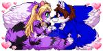 anthro blinking butch/femme duo female female/female hand_holding heart_symbol nose_to_nose nude romantic romantic_couple simple_background sitting smile tomboy transparent_background lovelesskiax chris_(xevadia) jessica_(lovelesskiax) canid canine fox mammal 2:1 alpha_channel animated digital_media_(artwork) loop pixel_(artwork) pixel_animation short_playtime