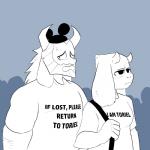 anthro beard crowd duo_focus facial_hair female group horn male mature_anthro mature_female mature_male shirt_logo silhouette text tired worried fatz_geronimo undertale undertale_(series) asgore_dreemurr toriel boss_monster_(undertale) bovid caprine mammal 1:1 2015 digital_drawing_(artwork) digital_media_(artwork) english_text monochrome