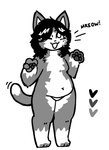 anthro belly black_hair breasts color_swatch dipstick_tail female fur grey_body grey_fur grey_pawpads hair inner_ear_fluff markings medium_hair meow pawpads simple_background solo tail tail_markings text tuft white_background white_body white_fur white_inner_ear_fluff tetra_(artist) tetra_grey-tux domestic_cat felid feline felis mammal tuxedo_cat digital_media_(artwork) english_text hi_res model_sheet trans_(lore) trans_woman_(lore)