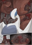 ambiguous_gender avian bodily_fluids body_in_mouth comic detailed_internal feathers_(artist) feral generation_2_pokemon generation_4_pokemon internal legendary_pokemon licking lugia nintendo pokemon pokemon_(species) saliva size_difference tears tongue tongue_out vore weavile