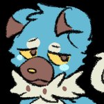 blue_body blue_fur bodily_fluids brown_body brown_fur emoticon fur sad smile solo tears bloowolfy nintendo pokemon aries_(bloowolfy) canid canine generation_7_pokemon mammal pokemon_(species) rockruff shiny_pokemon 1:1 alpha_channel bust_portrait low_res portrait thumbnail female_(lore)