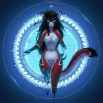 1:1 2016 3_missing_limbs amputee android anthro ara_(fluff-kevlar) belly black_body black_fur black_hair blue_eyes blue_nipples blue_theme breasts broken butt butt_from_the_front casual_nudity conditional_dnp countershading digital_media_(artwork) disability domestic_cat exposed_endoskeleton felid feline felis female fluff-kevlar front_view fur genitals glowing glowing_eyes hair hi_res long_hair machine mammal missing_all_legs missing_arm multicolored_body multicolored_fur nipples nude pattern_background pawpads portrait pussy red_body red_fur robot robotic_reveal science_fiction shaded simple_background solo tail text thigh_gap three-quarter_portrait white_belly white_body white_countershading white_fur wide_hips