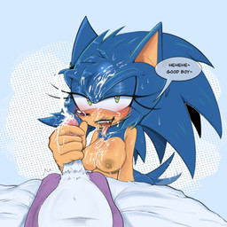 anthro blue_body blue_fur bodily_fluids breasts crossgender cum cum_in_mouth cum_inside cum_on_face cumshot duo ejaculation fast_sex female fur genital_fluids good_boy handjob heart_eyes heart_symbol male male/female mtf_crossgender nipples penile purple_body purple_fur sex smeared_lipstick wide_hips splatkitty sega sonic_the_hedgehog_(series) blaze_the_cat sonic_the_hedgehog domestic_cat eulipotyphlan felid feline felis hedgehog mammal 1:1 hi_res