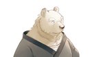 anthro asian_clothing clothed clothing east_asian_clothing fur japanese_clothing kemono male overweight overweight_anthro overweight_male solo underwear white_body white_fur 3000vnd bear mammal polar_bear ursine 16:9 hi_res widescreen