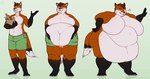 anthro belly belly_grab belly_overhang big_belly big_butt blush bottomwear breath butt clothing deep_navel embarrassed eyewear fat_arms fit_to_fat fondling glasses huge_belly huge_moobs male morbidly_obese morbidly_obese_anthro morbidly_obese_male navel obese obese_anthro obese_male out_of_breath overweight overweight_anthro overweight_male rapid_weight_gain self_fondle shorts solo thick_thighs weight_gain aucherr canid canine fox mammal hi_res sequence