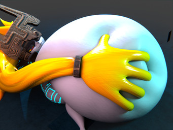 abdominal_bulge armor belly belly_grab belly_squish big_belly black_body bloated blonde_hair blue_body fangs female female_humanoid glowing glowing_markings hair hair_hand hand_on_cheek headgear helmet huge_belly humanoid_pointy_ears hyper hyper_belly long_hair lying markings multicolored_body navel not_furry on_back overweight overweight_female overweight_humanoid pointy_ears red_eyes smile solo squish teeth thick_thighs white_body yellow_sclera extrudedsquared palewdasarts_(modeler) nintendo the_legend_of_zelda twilight_princess midna humanoid imp twili 2026 3d_(artwork) 4:3 digital_media_(artwork)