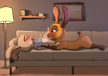 adult_on_young age_difference anthro blush bodily_fluids bottomless brown_body brown_fur buckteeth clothed clothing countershade_torso countershading cum cum_pool cunnilingus dipstick_tail duo eyes_closed female fur furniture genital_fluids genitals gloves_(marking) lamp leaking_cum leg_markings light looking_at_another looking_at_partner lying male male/female markings multicolored_body multicolored_fur nude older_male on_back on_front on_sofa oral penis photo picture_frame sex shirt size_difference socks_(marking) sofa tail tail_markings teeth topwear two_tone_body two_tone_fur vaginal vulva young young_anthro younger_female comatose disney zootopia fan_character lagomorph leporid mammal rabbit absurd_res hi_res lighting incest_(lore) niece_(lore) uncle_(lore) uncle_and_niece_(lore)