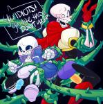 bdsm bondage bone bound duo erection genitals glowing glowing_genitalia glowing_penis humanoid_genitalia humanoid_penis male male/male not_furry open_mouth penis plant skeleton slightly_chubby vines nerfocalypse undertale undertale_(series) flowey_the_flower papyrus_(undertale) sans_(undertale) animated_skeleton undead 2015 brother_(lore) brothers_(lore) sibling_(lore)