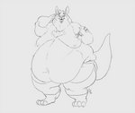 anthro belly belly_jiggle belly_overhang big_belly chubby_cheeks claws clothed clothing fur jiggling love_handles male moobs morbidly_obese morbidly_obese_anthro morbidly_obese_male navel nipples obese obese_anthro obese_male open_mouth overweight overweight_anthro overweight_male solo standing surprise tattoo thick_thighs tight_clothing toe_claws topless torn_clothing weight_gain ed_shapeshifter luxordtimet ozzy_fitch kangaroo macropod mammal marsupial monochrome