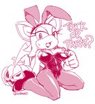 anthro bat bodily_fluids breasts bunny_costume camel_toe candy clothing clothing_pull colored_sketch coolblue costume dessert exposed_breasts female food fruit halloween hi_res holidays kneeling legwear leotard leotard_pull mammal nipples plant pumpkin rouge_the_bat sega sketch solo sonic_the_hedgehog_(series) sweat text tights trick_or_treat undressing wings
