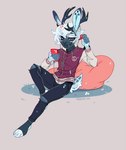 anthro antlers clothed clothing feet fingers horn male smile solo toes bardju jackalope lagomorph mammal 2021 animated digital_media_(artwork) short_playtime