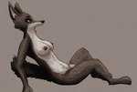 anthro breasts brown_background brown_body brown_fur ears_up female fur looking_away nipples nude simple_background solo famished_(artist) pack_street avo_(weaver) canid canine canis mammal wolf hi_res