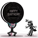 anthro clothing cookie duo female food happy happy_birthday male mime star_eyes wingding_eyes lettuce_(artist) hasbro my_little_pony oreo_cookie cid_(oc) fan_character izzy_(asdfr123456) equid equine horse mammal pony 1:1 absurd_res hi_res