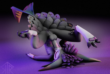 3_toes anthro anus balls bodily_fluids claws cum eyes_closed feathers feet genital_fluids genitals holding_feet humanoid_genitalia humanoid_penis male masturbation oral oral_masturbation paws penis simple_background solo toes underfluffies upside_down ktr kotor_(avali) avali avian bird hi_res