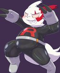 anthro blush bodysuit boots clothing footwear fur gloves grin handwear male shoes skinsuit slightly_chubby smile solo team_rocket_uniform tight_clothing white_body white_fur fakefur23 nintendo pokemon team_rocket generation_3_pokemon pokemon_(species) zangoose 5:6 hi_res