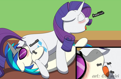 69_position anal anus blue_hair blue_tail blush cutie_mark dock_(anatomy) duo eyes_closed eyewear facesitting female female/female female_rimming_female feral feral_on_feral glasses hair horn intraspecies open_mouth oral purple_hair purple_tail raised_tail rimming sex sitting_on_another sound_effects tail tongue tongue_out unicorn_horn white_body caluriri friendship_is_magic hasbro my_little_pony mythology rarity_(mlp) vinyl_scratch_(mlp) equid equine mammal mythological_creature mythological_equine unicorn 2021 digital_media_(artwork) signature
