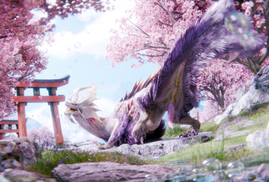anus arch aroused bubble butt cherry_blossom claws cloud falling_petals fence feral flower fur genitals grass low-angle_view male male_feral outside penis plant presenting presenting_hindquarters prunus_(flower) purple_body purple_fur quadruped rock sky solo tail tapering_penis tree water nargaflex capcom monster_hunter mythology dragon leviathan_(mh) mizutsune mythological_creature mythological_scalie scalie absurd_res digital_media_(artwork) full-length_portrait hi_res portrait