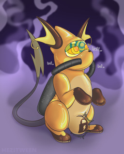 aphrodisiac aphrodisiac_gas bound chastity_bulge chastity_device clothing container drone dronification encasement feet feral forced hindpaw hose hose_in_mouth hypnosis hypnotic_visor latex lock_bulge lock_symbol male mind_control null null_bulge paws permanent ringed_eyes solo submissive suit vibrating_bulge wearing_chastity_device hezitween nintendo pokemon mokata_(buizel) buizel generation_1_pokemon generation_4_pokemon pokemon_(species) raichu hi_res