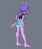 4_toes anthro barefoot black_clothing black_shirt black_topwear butt clothing collar feet female fur hair one_eye_closed open_mouth open_smile overalls paws plantigrade purple_body purple_fur purple_hair rotating shirt smile solo standing toes tongue tongue_out topwear wink yellow_eyes nazteroids mythology vivian_varker_(herny) canid canine canis mammal mythological_canine mythological_creature werecanid werecanine werecreature werewolf wolf 3d_(artwork) 3d_animation animated digital_media_(artwork) no_sound short_playtime turntable_(animation) webm