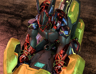 anthro armor balls barcode erection genitals machine male motorcycle penis red_armor sitting solo synthetic_muscles synthetic_penis tail vehicle charonfaustinus blender_cycles as-06 android drachetype robot synth_(vader-san) 3d_(artwork) digital_media_(artwork) hi_res