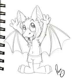 anthro arm_tuft bottomwear chest_tuft clothed clothing elbow_tuft front_view happy logo looking_up male male_anthro membrane_(anatomy) membranous_wings open_mouth open_smile shorts simple_background smile solo standing topless tuft wings pandapaco bat mammal 2015 artist_logo full-length_portrait hi_res monochrome portrait signature sketch traditional_media_(artwork)