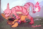 anal anal_penetration anthro biped blush bodily_fluids cum cum_in_ass cum_inside cute_fangs detailed_background duo ejaculation erection fangs fire flaming_tail fur genital_fluids genitals grass heart_symbol male male/male multicolored_body penetration penile penile_penetration penis pink_body pink_fur pink_tail plant red_body sex tail teeth white_body white_fur yellow_body roy_arashi nintendo pokemon charmeleon generation_1_pokemon pikachu pokemon_(species) hi_res