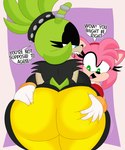 abstract_background accessory anthro big_breasts black_body black_clothing black_fur black_nose black_shirt black_topwear blue_eyes bottomwear breasts butt butt_grab clothed clothing countershade_face countershading curvy_figure dress duo ear_piercing eyelashes female female/female fur gloves green_body green_eyes green_fur green_hair hair hair_accessory hair_tie hand_on_another's_butt hand_on_butt handwear headband heart_eyes heart_symbol hourglass_figure huge_breasts jewelry motion_lines multicolored_body multicolored_fur open_mouth open_smile pants piercing pink_body pink_fur pink_hair plant rear_view red_clothing red_dress sharp_teeth shirt short_hair short_tail smile studded_hair_tie studded_jewelry studs tail tan_body tan_fur teeth text thick_thighs tied_hair tongue topwear torn_clothing torn_sleeves torn_topwear two_tone_body two_tone_fur white_clothing white_gloves white_handwear wide_hipped_anthro wide_hipped_female yellow_bottomwear yellow_clothing yellow_pants 3barts idw_publishing sega sonic_the_hedgehog_(comics) sonic_the_hedgehog_(idw) sonic_the_hedgehog_(series) amy_rose surge_the_tenrec afrosoricid chao_(sonic) eulipotyphlan hedgehog mammal tenrec 2025 absurd_res digital_drawing_(artwork) digital_media_(artwork) english_text hi_res