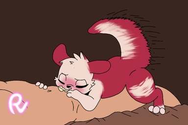 ambiguous_focus ambiguous_gender anthro bed bedding bestiality blanket bodily_fluids cum cum_from_nose cum_in_nose cum_inside duo eyes_closed fellatio feral feral_penetrated fur furniture genital_fluids holding_breath human_on_anthro human_on_feral human_penetrating human_penetrating_feral interspecies male male/ambiguous markings nude oral oral_penetration penetration penile raised_tail red_body red_ears red_fur semi-anthro sex solo_focus tail tail_markings tail_motion white_body white_fur white_hands passey_voppy rain_world videocult human mammal slugcat 3:2