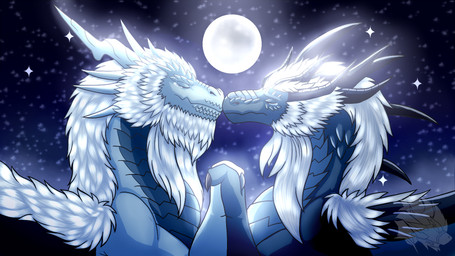 beard bodily_fluids duo eyes_closed facial_hair female feral fluffy_mane glowing hand_holding horn light male male/female moonlight night nuzzling sad scales spikes star tears dragonphoenix790 mythology the_dragon_prince avizandum queen_zubeia dragon mythological_creature mythological_scalie scalie 16:9 hi_res widescreen