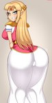 big_butt blush butt camel_toe female huge_butt humanoid_pointy_ears looking_at_viewer looking_back not_furry pointy_ears wide_hips drunkavocado a_link_between_worlds nintendo the_legend_of_zelda princess_zelda humanoid hylian absurd_res hi_res